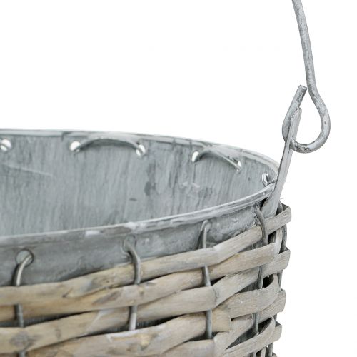 Floristik24 Seau en zinc avec tressage Ø 24 cm H. 22 cm