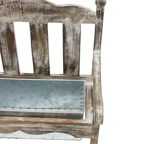 Floristik24 Banc de plantation en bois naturel, zinc H40cm, lot de 2