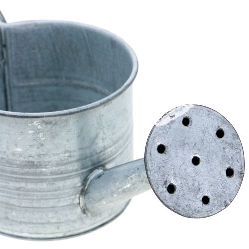 Floristik24 Jardinière arrosoir galvanisé gris lavé blanc H10cm