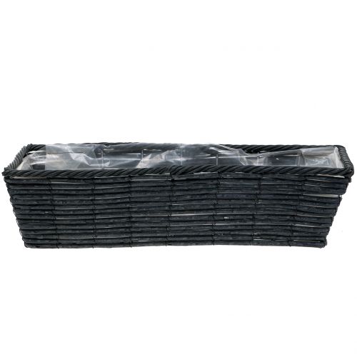 Floristik24 Jardinière aspect rotin anthracite 52cm x 16cm H13cm