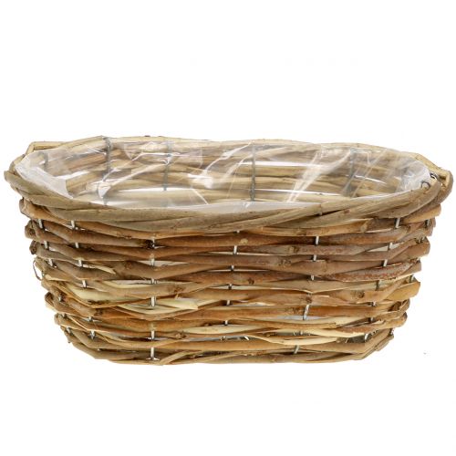 Article Corbeille ovale brun clair L. 27 cm