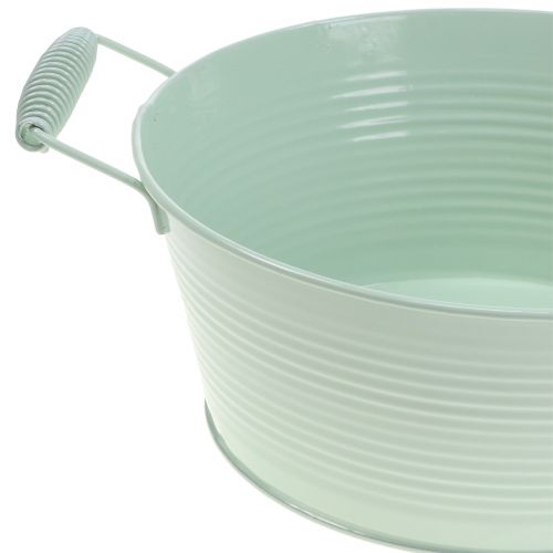 Floristik24 Coupe en zinc couleurs pastel avec poignée Ø22cm H9,5cm 3pcs