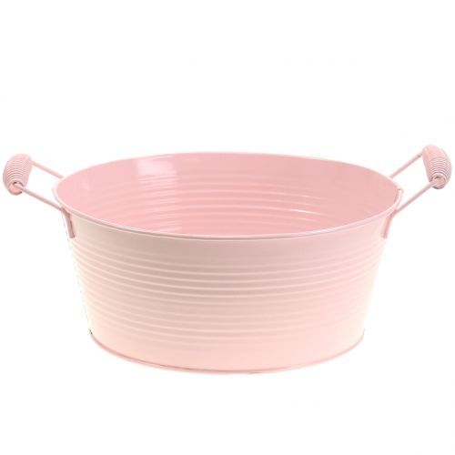 Floristik24 Coupe en zinc couleurs pastel avec poignée Ø22cm H9,5cm 3pcs