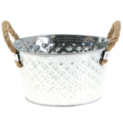Article Bol en zinc bol décoratif en métal avec anse en corde Ø22cm H12cm