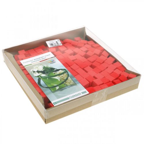 Floristik24 Mousse humide mini-cube rouge 300p