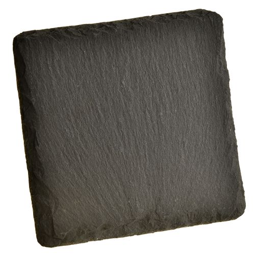 Floristik24 Sous-verres carrés en ardoise naturelle noir 10×10cm 6pcs
