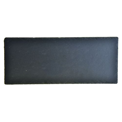 Article Assiette en ardoise naturelle plateau en pierre rectangulaire noir 30×12,5cm 4 pcs