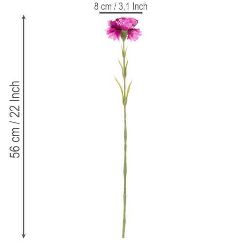 Fleurs artificielles œillet bicolores 56 cm bouquet de 8 tiges | Floristik24.fr