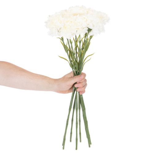 Kleur : rose, Matériau : polyester et plastique - Lot de 8 œillets artificiels de 56 cm pour compositions florales | Floristik24.fr