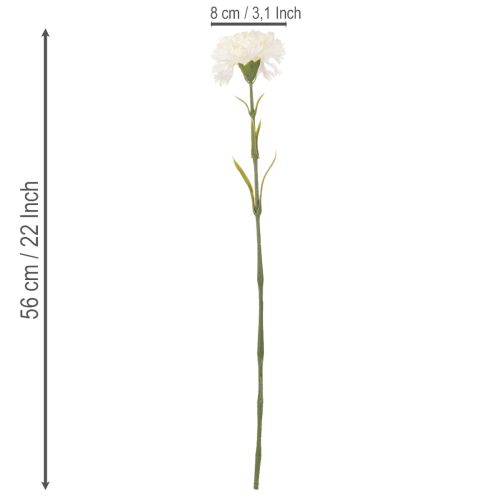 Kleur : rose, Matériau : polyester et plastique - Lot de 8 œillets artificiels de 56 cm pour compositions florales | Floristik24.fr