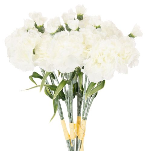 Bouquet de Œillets Artificiels Blancs – Lot de 4
