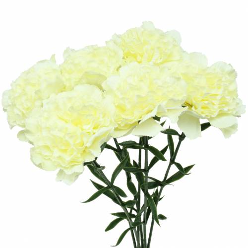 Floristik24 Carnation artificiel blanc 6pcs