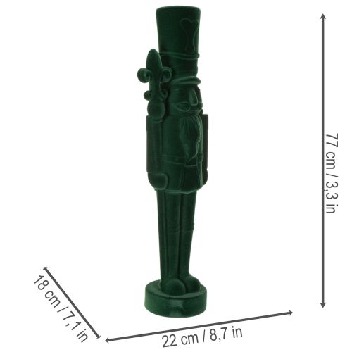 Nutcracker figurine en feutrine verte 77 cm décoration de Noël intérieure | Floristik24.fr