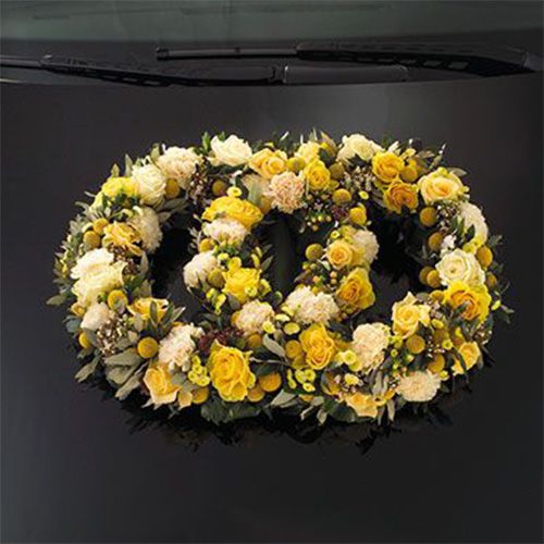 Article Arrangement voiture en mousse florale double anneau 55×39cm H6cm 1 pièce