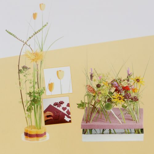 Panneaux design en mousse florale, jaune 34,5 cm × 34,5 cm, 3 pièces