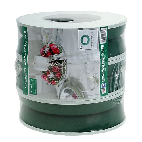 Article Couronne d&#39;anneaux en mousse florale vert H2,5cm Ø17cm 6 pcs