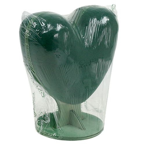 Floristik24 Mini plug 3D coeur en mousse florale taille 20cm x 18,5cm x 8,2
