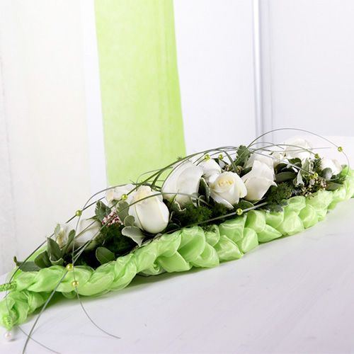 Article Décoration de table en brique mousse florale vert 22cm x 7cm x 5cm 10pcs