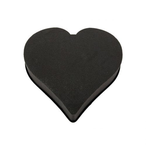 Coeur mousse floral noir 28cm x 30cm x 5cm 2pcs