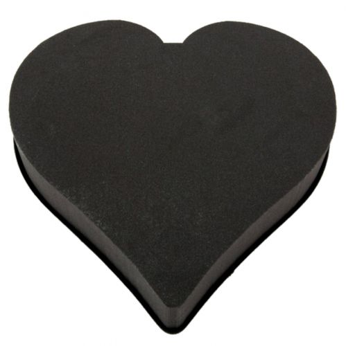 Coeur mousse floral noir 38cm 2pcs