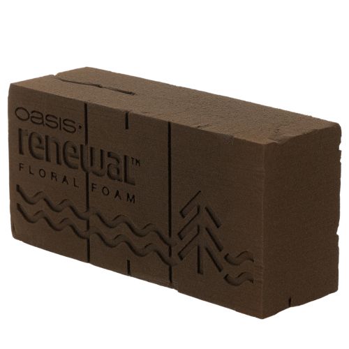 Bloc de mousse florale Oasis Renewal marron 23 x 11 x 7,5 cm | Floristik24.fr