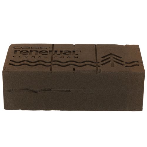 Bloc de mousse florale Oasis Renewal marron 23 x 11 x 7,5 cm | Floristik24.fr