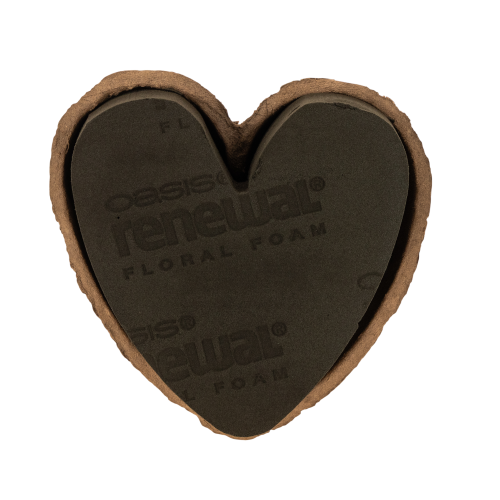 Cœur en mousse florale OASIS® Renewal® Biolit®, 18 cm, brun, pour compositions florales, lot de 2 acheter | Floristik24.fr