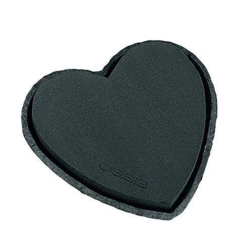 Article Coeur mousse floral noir 17cm 2 pièces décoration mariage