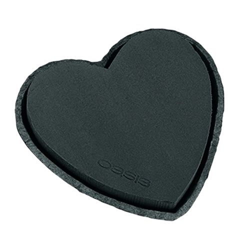 Floristik24 Coeur en mousse florale noir 25,5cm 2pcs