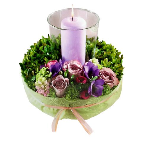 Anneau floral en mousse avec coussin pour arrangement vert Ø24cm 2pcs