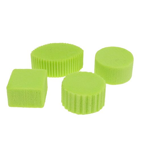 Floristik24 Canapés en mousse florale vert clair H3cm 5cm-7cm 45pcs