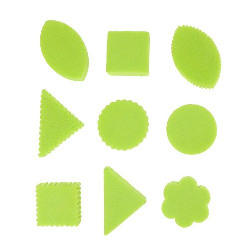 Floristik24 Canapés en mousse florale vert clair H3cm 5cm-7cm 45pcs