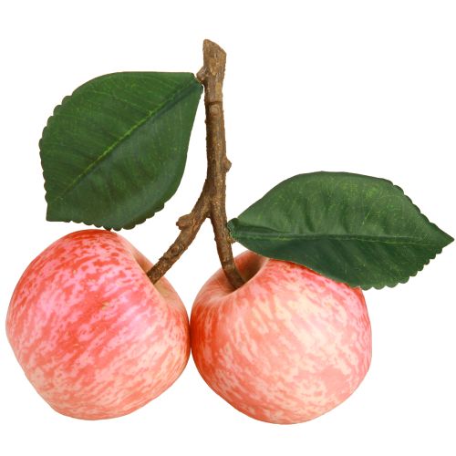 Article Décoration de fruits pomme artificielle 2 pommes rouges sur branche 13cm 3pcs