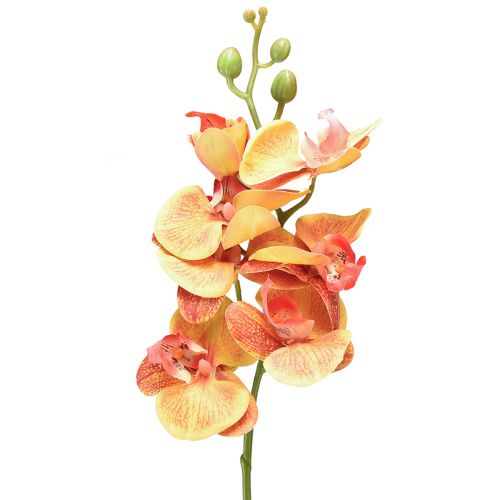 Orchidée artificielle Phalaenopsis flambée rouge jaune 78cm