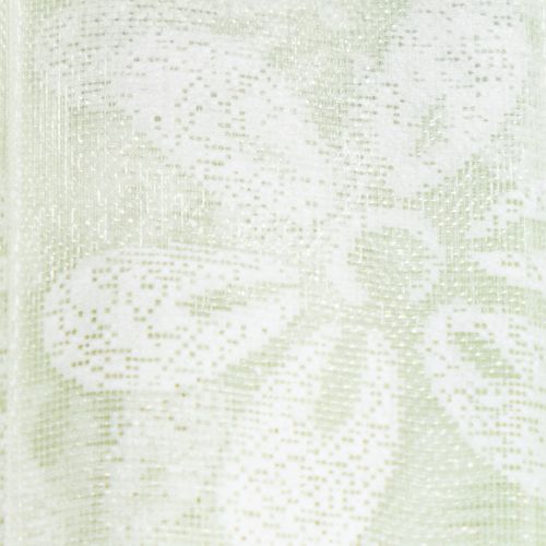 Article Ruban d'organza, motif floral, ruban cadeau, vert, 25 mm, 18 m