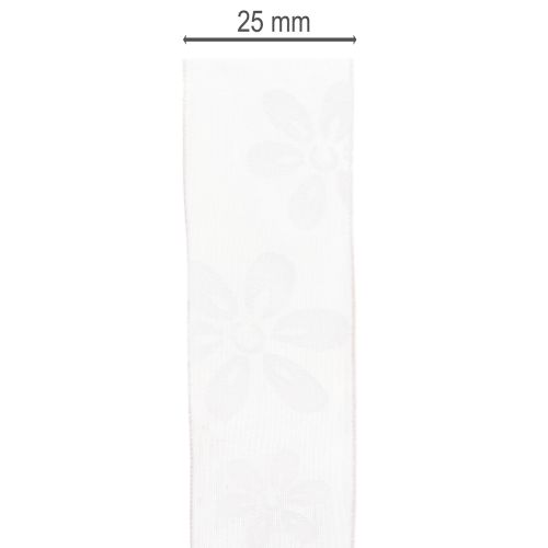 Article Ruban d'organza, ruban cadeau fleuri, rose, 25 mm, 18 m