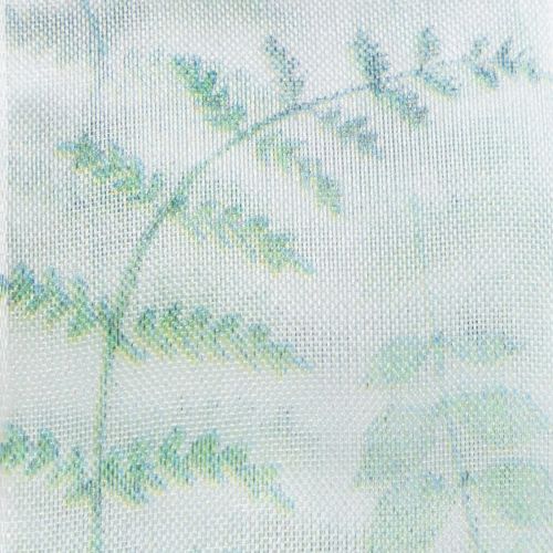 Article Ruban d'organza, ruban de mousseline, branches feuillues, vert, 40 mm, 15 m