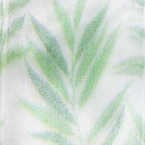 Article Ruban d'organza, ruban de mousseline, ruban à motifs végétaux verts, 40 mm x 15 m