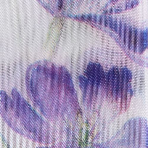 Article Ruban d'organza, ruban de mousseline, tulipes perroquet, violet, 40 mm, 18 m