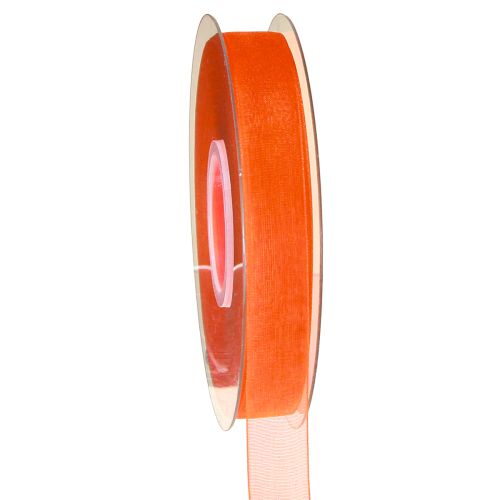 Floristik24 Ruban organza ruban cadeau ruban orange lisière 15mm 50m