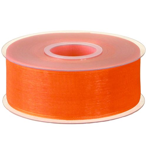 Article Ruban organza ruban cadeau ruban orange lisière 40mm 50m