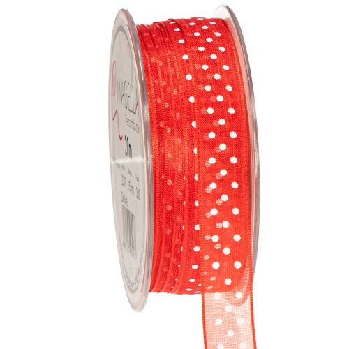 Floristik24 Ruban à pois pour emballage cadeau polyvalent en toutes saisons, 1,5 cm de large, 20 m de long