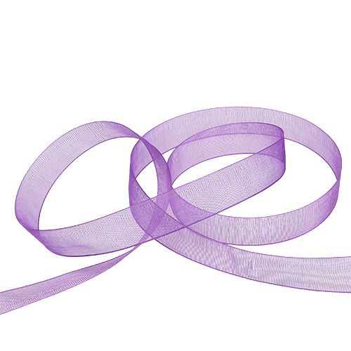 Article Ruban organza avec lisière 1.5cm 50m violet moyen