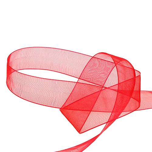 Article Ruban organza avec lisière 2.5cm 50m rouge