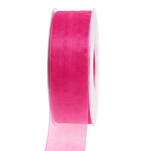 Article Ruban organza avec lisière 50m rose