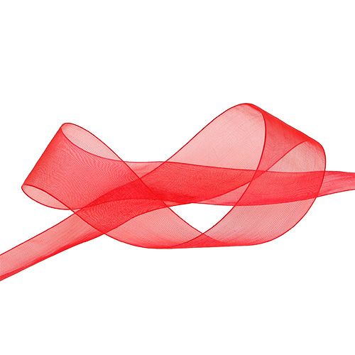 Article Ruban organza avec lisière 4cm 50m rouge