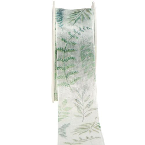 Article Ruban organza ruban mousseline feuilles branches vert 40mm 15m