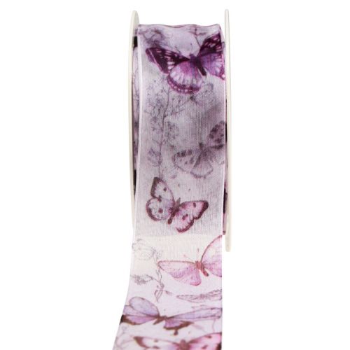 Floristik24 Ruban organza ruban mousseline papillons violet 40mm 18m