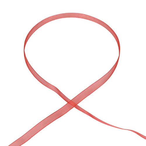 Floristik24 Ruban organza ruban cadeau ruban rouge lisière 6mm 50m