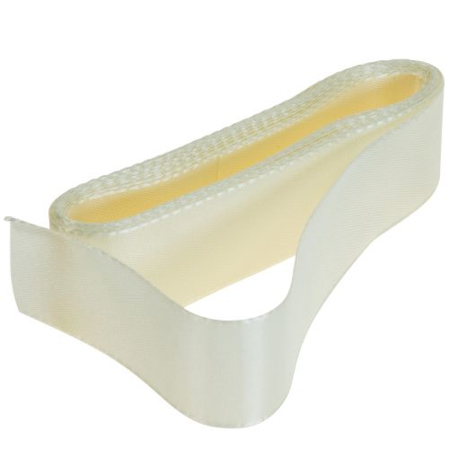 Floristik24 Ruban déco ruban cadeau crème ruban selvedge 25mm 3m